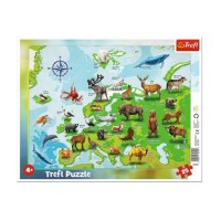 Trefl сложувалка Мапа на Европа со животни